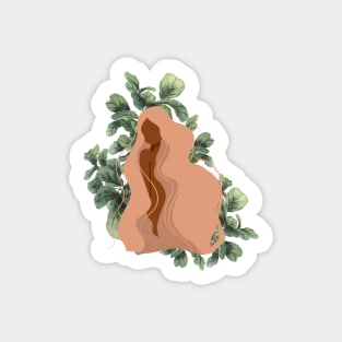 Abstract Portrait Illustration, Plant lady art 1.6 Sticker